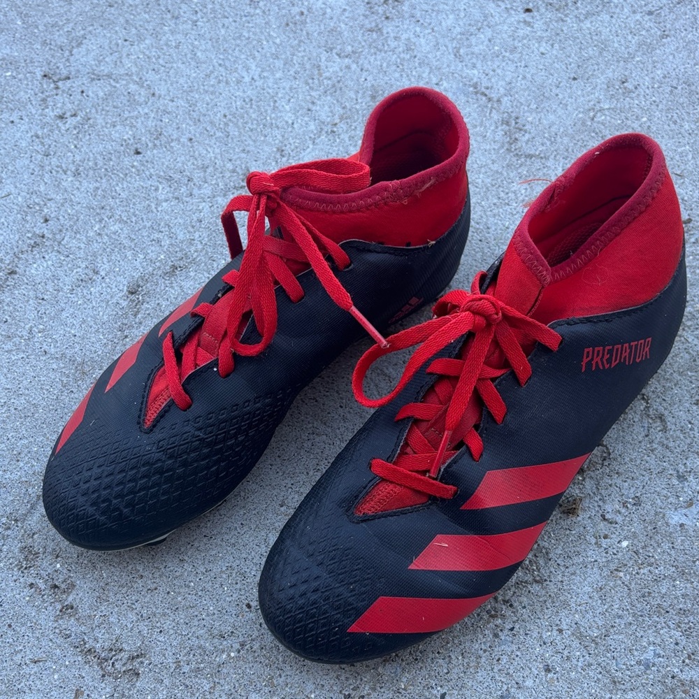 adidas Predator Youth Black and Red Soccer Cleats